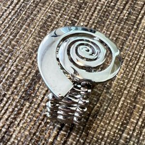 Silver abstract ring